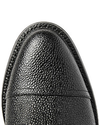 schwarze Lederfreizeitstiefel von Thom Browne