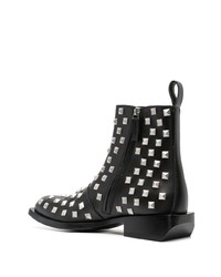 schwarze Lederfreizeitstiefel von Moschino