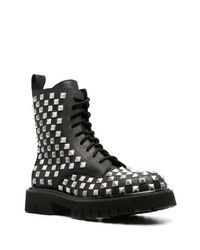 schwarze Lederfreizeitstiefel von Moschino