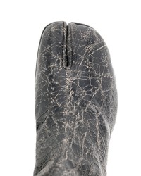 schwarze Lederfreizeitstiefel von Maison Margiela