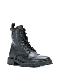 schwarze Lederfreizeitstiefel von AllSaints