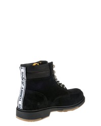 schwarze Lederfreizeitstiefel von Tommy Jeans