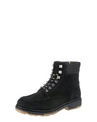 schwarze Lederfreizeitstiefel von Tommy Jeans