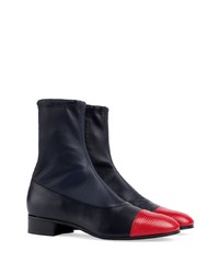 schwarze Lederfreizeitstiefel von Gucci