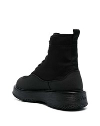 schwarze Lederfreizeitstiefel von Hogan