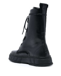 schwarze Lederfreizeitstiefel von Viron