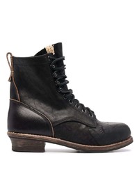 schwarze Lederfreizeitstiefel von VISVIM