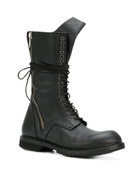 schwarze Lederfreizeitstiefel von Rick Owens