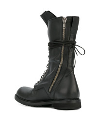 schwarze Lederfreizeitstiefel von Rick Owens