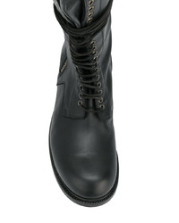 schwarze Lederfreizeitstiefel von Rick Owens