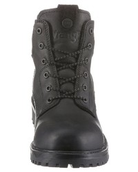 schwarze Lederfreizeitstiefel von Wrangler