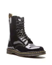 schwarze Lederfreizeitstiefel von Dr. Martens