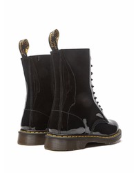 schwarze Lederfreizeitstiefel von Dr. Martens