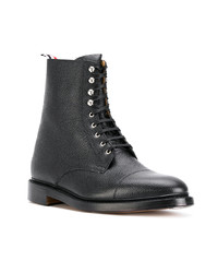 schwarze Lederfreizeitstiefel von Thom Browne