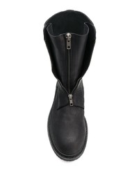 schwarze Lederfreizeitstiefel von Ann Demeulemeester