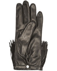 schwarze Lederhandschuhe von Diane von Furstenberg