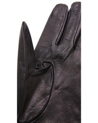 schwarze Lederhandschuhe von Carolina Amato