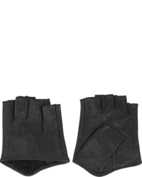 schwarze Lederhandschuhe von Karl Lagerfeld