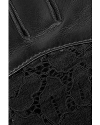 schwarze Lederhandschuhe von Nina Ricci
