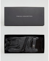 schwarze Lederhandschuhe von French Connection