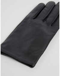 schwarze Lederhandschuhe von Asos