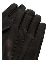 schwarze Lederhandschuhe von Moschino