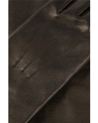 schwarze Lederhandschuhe von Lanvin