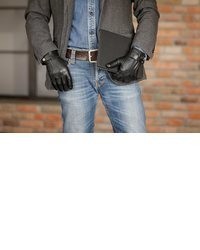 schwarze Lederhandschuhe von PEARLWOOD