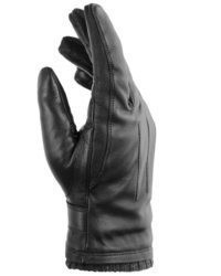 schwarze Lederhandschuhe von PEARLWOOD