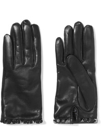schwarze Lederhandschuhe von Valentino