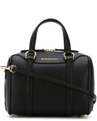 schwarze Lederhandtasche von Burberry