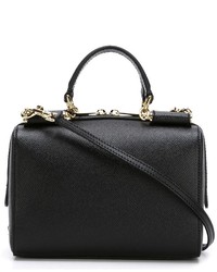 schwarze Lederhandtasche von Dolce & Gabbana