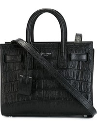 schwarze Lederhandtasche von Saint Laurent