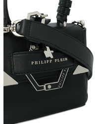 schwarze Lederhandtasche von Philipp Plein