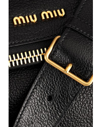 schwarze Lederhandtasche von Miu Miu