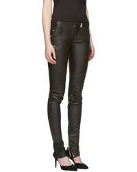 schwarze Lederhose von Balmain