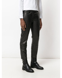 schwarze Lederhose von Ann Demeulemeester