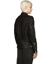 schwarze Lederjacke von Diesel