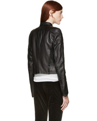 schwarze Lederjacke von Haider Ackermann