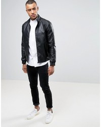 schwarze Lederjacke von Celio