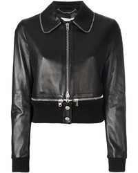 schwarze Lederjacke von Givenchy