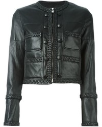 schwarze Lederjacke von Givenchy