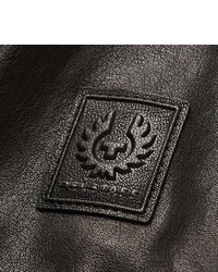 schwarze Lederjacke von Belstaff