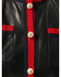 schwarze Lederjacke von Gucci