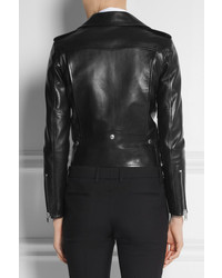 schwarze Lederjacke von Saint Laurent