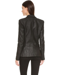 schwarze Lederjacke von Gareth Pugh