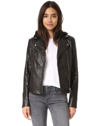 schwarze Lederjacke von Mackage