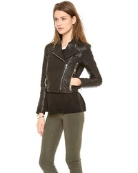 schwarze Lederjacke von J Brand