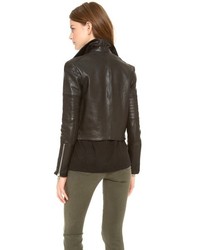 schwarze Lederjacke von J Brand