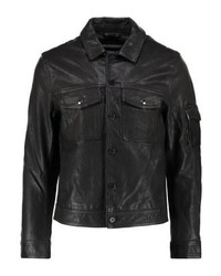 schwarze Lederjacke von YOURTURN